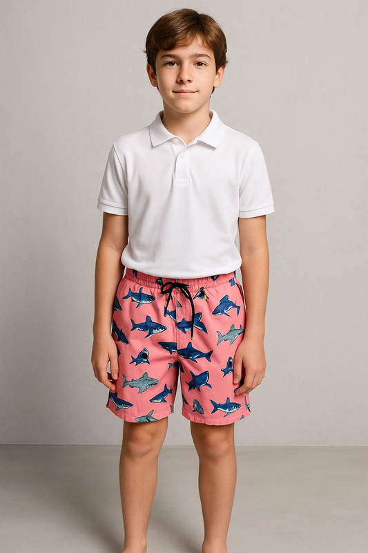 Boy’s Short Swim Fashion Shorts – Rose