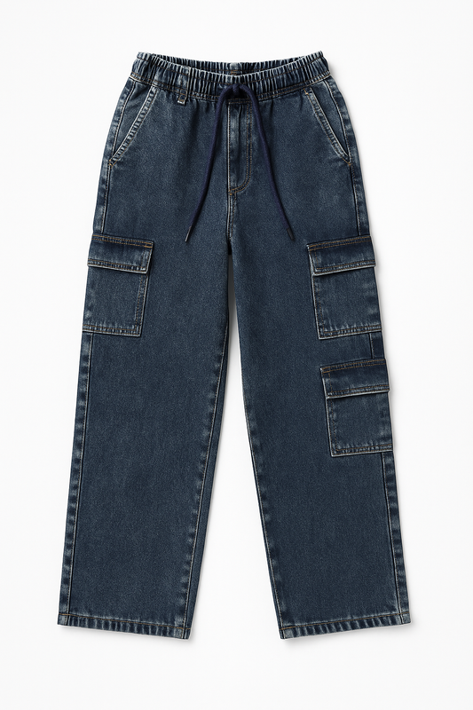 Boy’s Jeans Pants Cargo Buggy – Blue