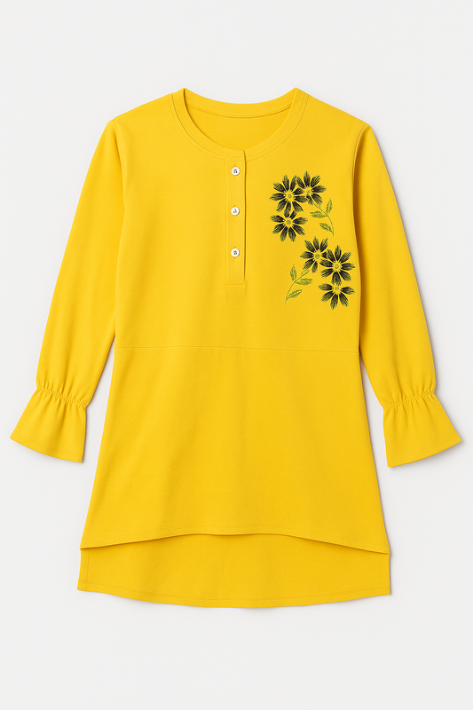 Girl's  T-Shirt Print - Yellow