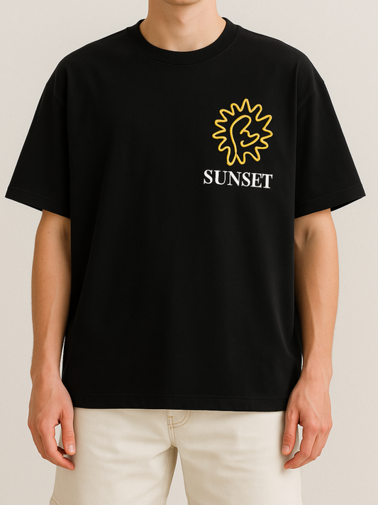 Men's T-Shirt Printed Over Size - Black