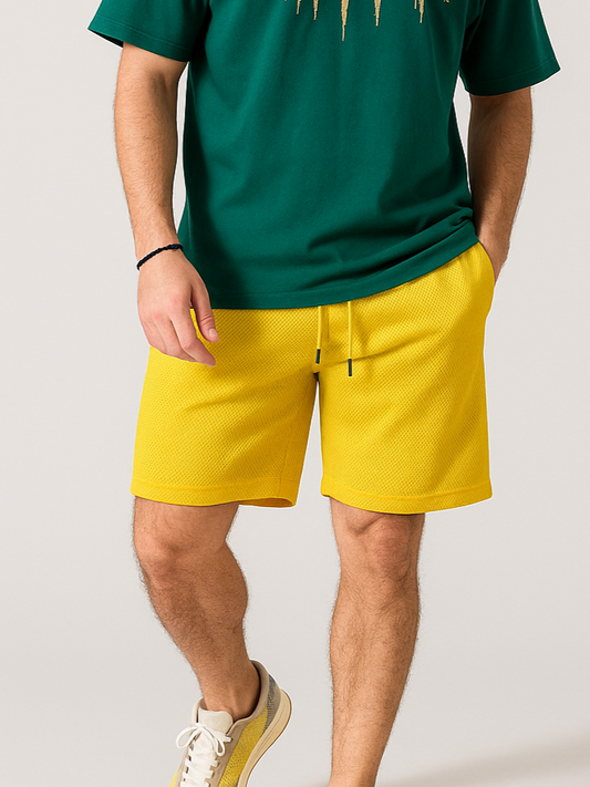 Men’s Shorts Piqué Fashion - Yellow