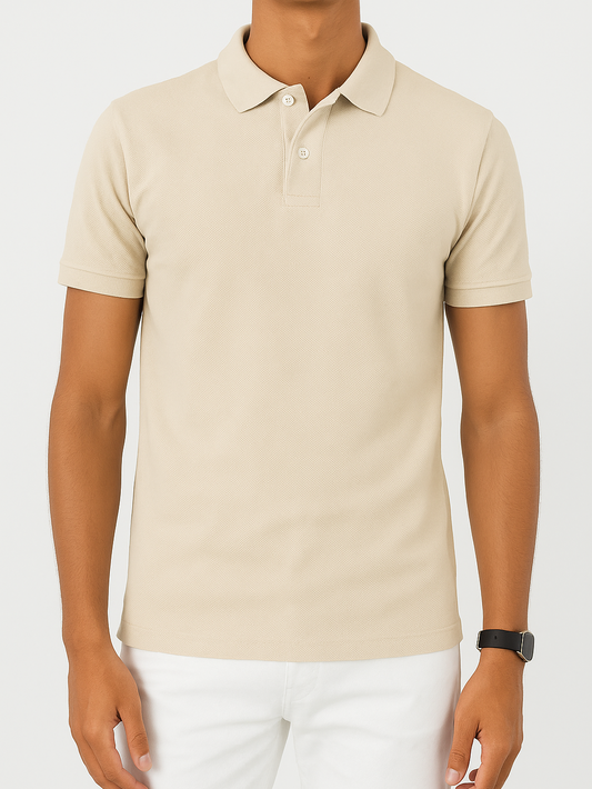 Men's Polo T-shirt - Beige