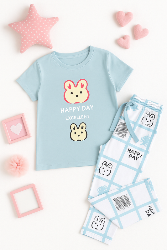 Girl`s pajamas - Light Blue