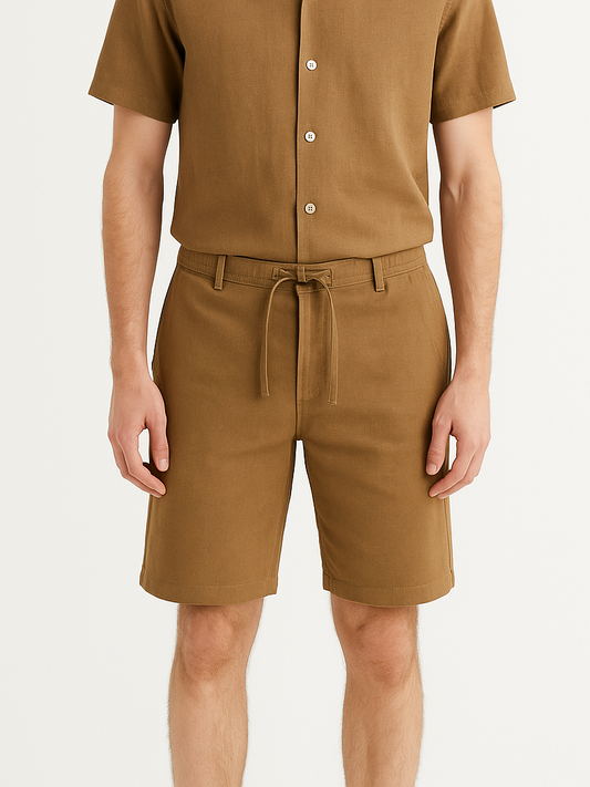 Men's linen Shorts - Brown