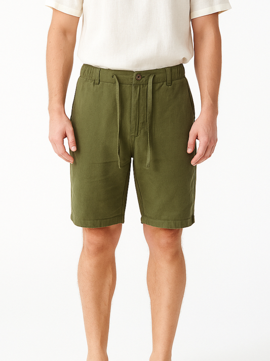 Men's linen Shorts - Olive