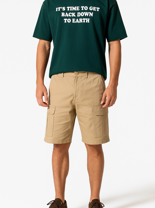 Men's Gabardine Short Baggy - Beige