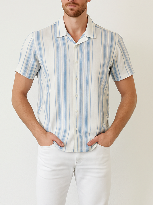 Men’s Shirt Half Sleeve Fashion - Blue