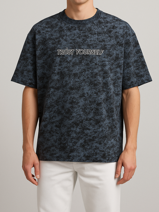 Men's T-Shirt Printed Over Size - Navy