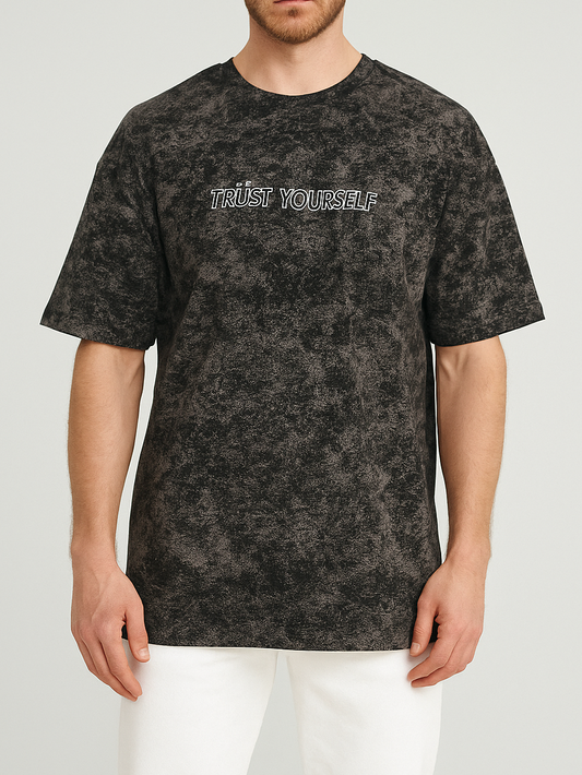 Men's T-Shirt Printed Over Size - Black