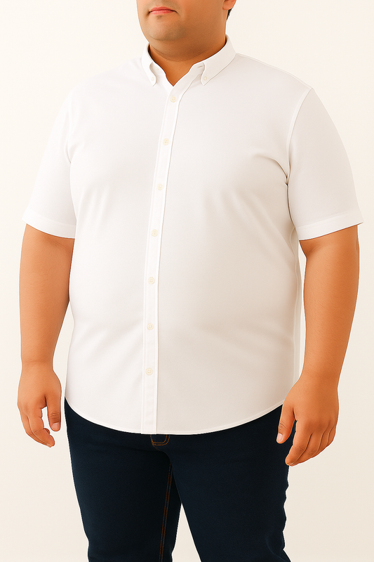 Men’s Oxford Shirt Half Sleeves  Special sizes – White