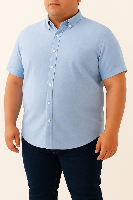 Men’s Oxford Shirt Half Sleeves  Special sizes – Light Blue