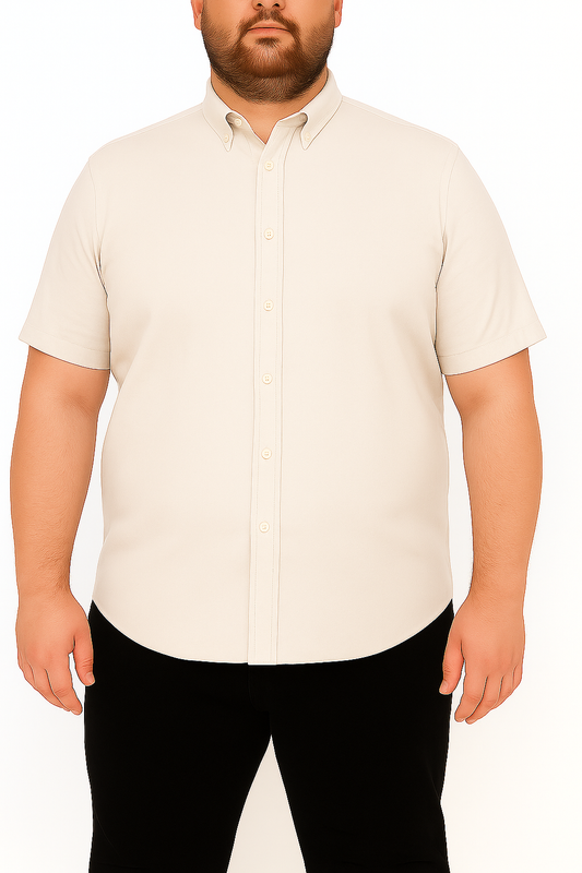 Men’s Oxford Shirt Half Sleeves  Special sizes – Beige