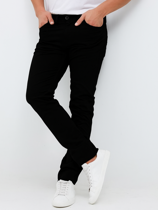 Men's Gabardine Pants 5 Pocket Slimfit - Black