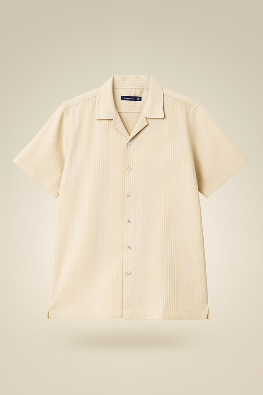 Men’s Shirt Half Sleeve Fashion -Biscuit