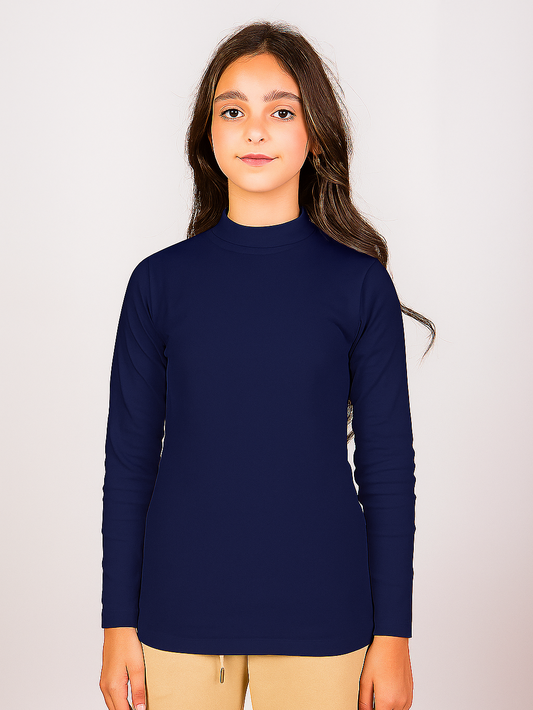 Girl’s T-shirt Basic White Round Neck Sleeve