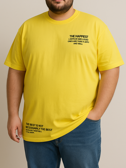 Men's T-Shirt Printed-Special sizes-Yellow