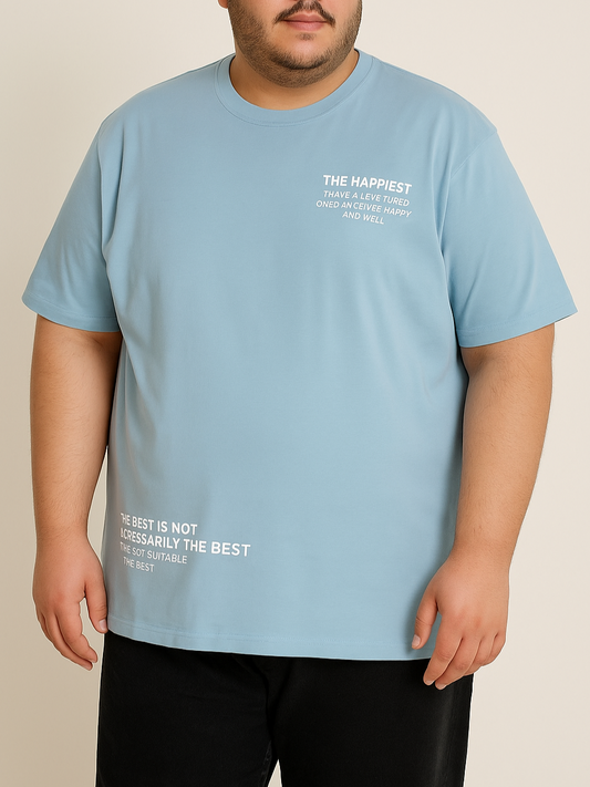 Men's T-Shirt Printed-Special sizes-Light blue
