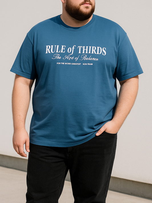 Men's T-Shirt Printed-Special sizes-Petrol blue