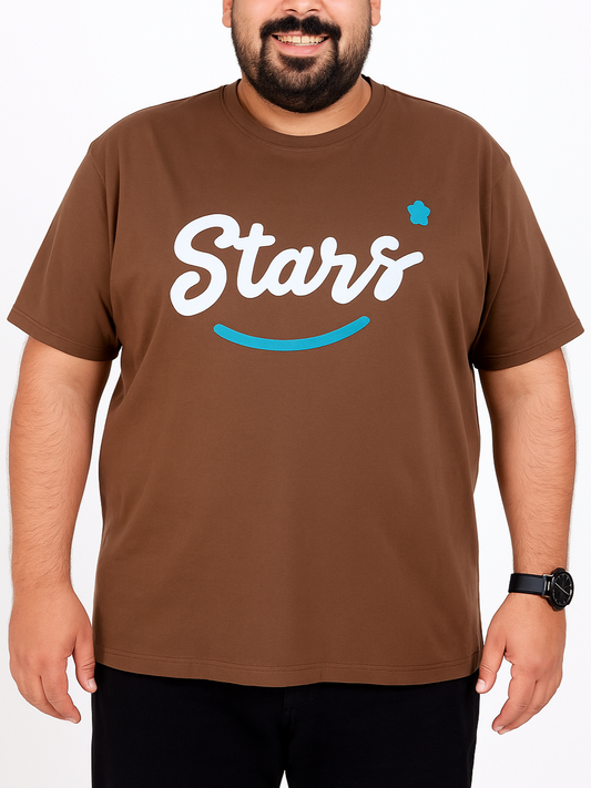 Men's T-Shirt Printed-Special sizes-Brown