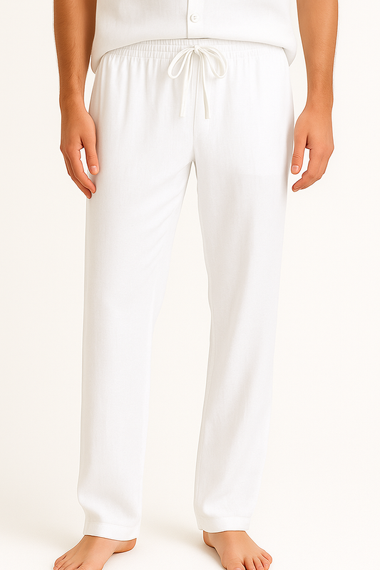 Men's linen trousers - White