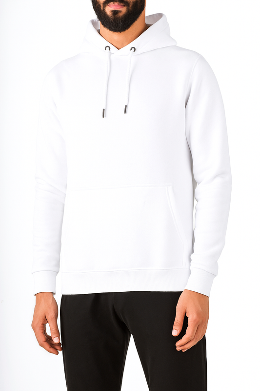 Men’s Plain Hoodie Sweatshirt - White
