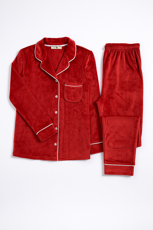 Classic women's winter pajamas in luxurious velvet