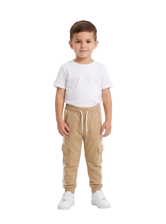 Boys' Beige Cargo Sweatpants