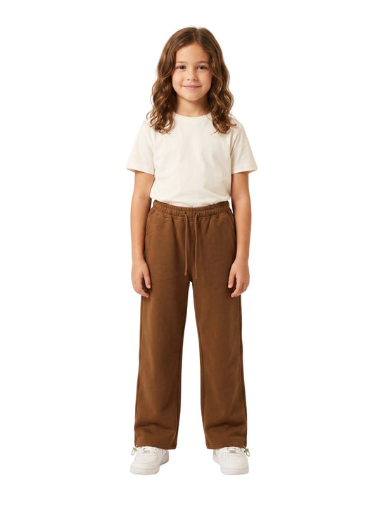 Girl's sweatpants Wide Leg Summer Milton -Brown
