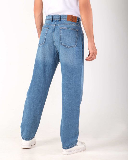 Men's pants jeans wide leg - Light Blue