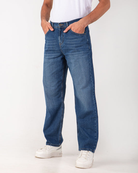 Men's pants jeans wide leg - Blue