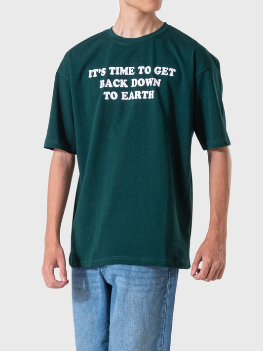Men's T-Shirt Printed Over Size - Olive