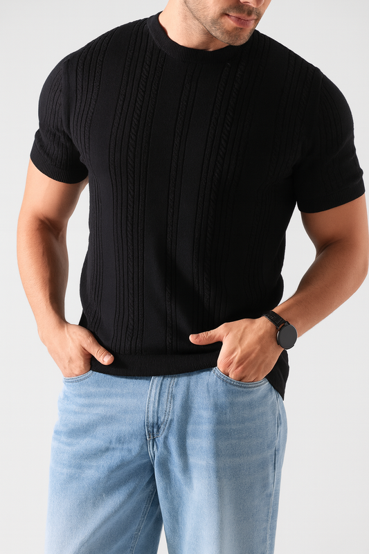 Men's T-Shirt - knitwear - Black