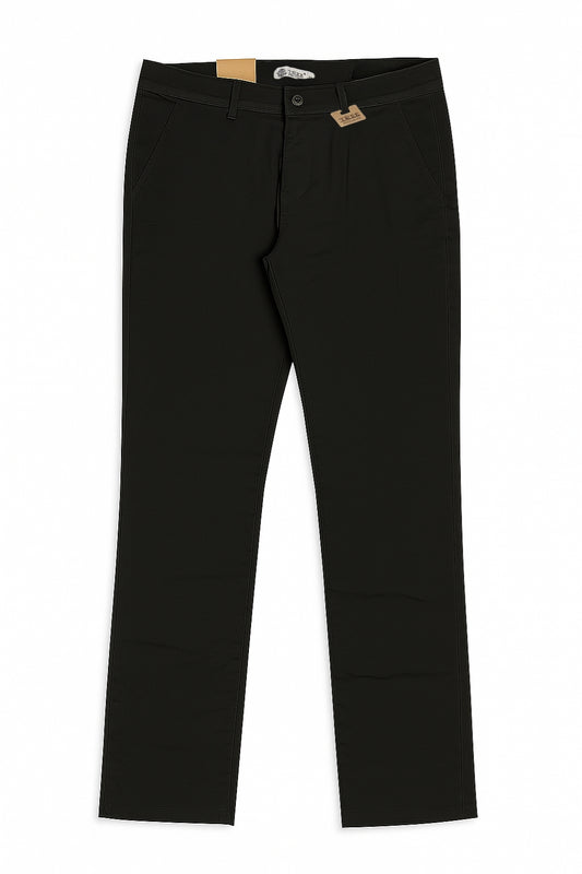 Men`s Gabardine Pants Regular Fit  With Side Pockets-Black