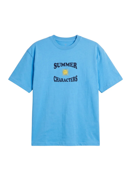 Flat lay of men's turquoise summer printed oversize cotton t-shirt from TREE