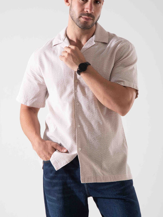 Men’s Shirt Half Sleeve Fashion - Beige