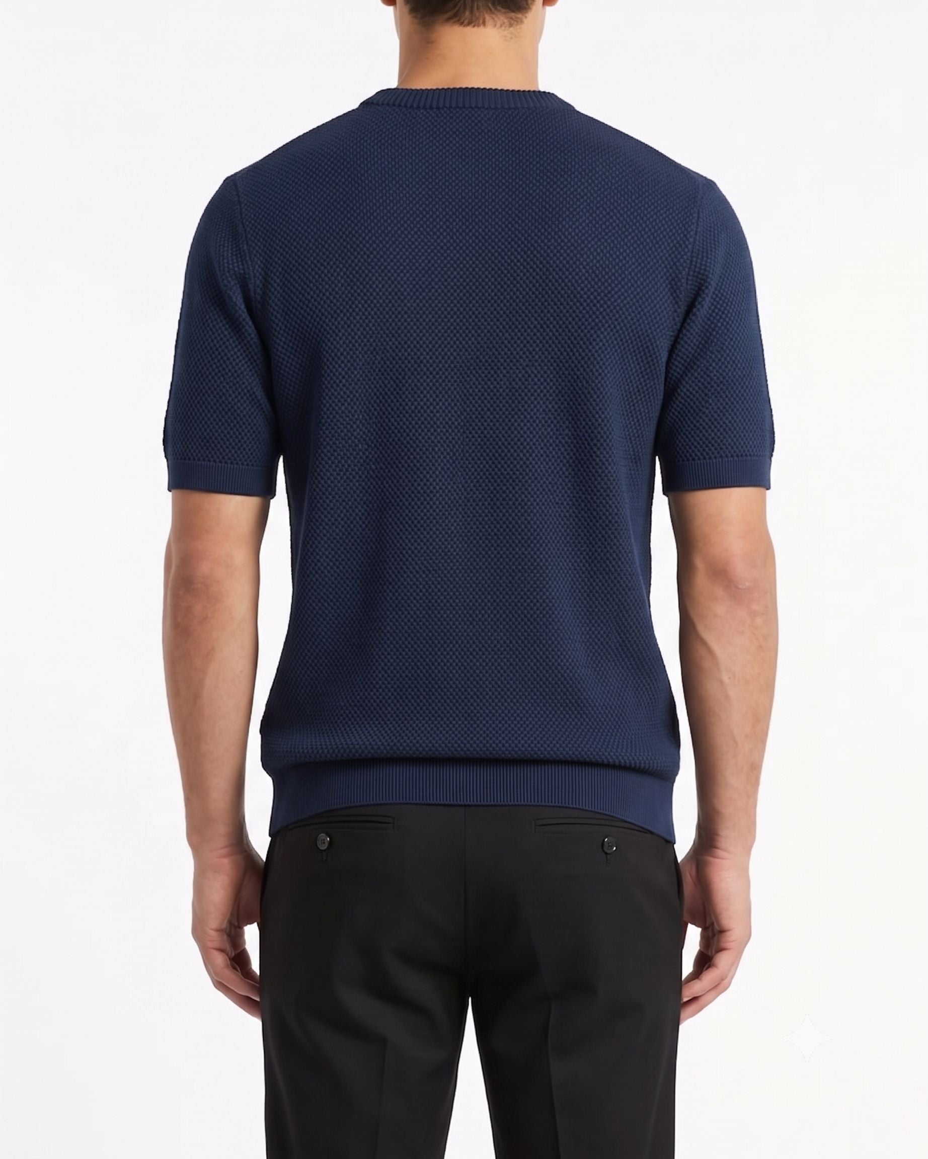 Men's short sleeve textured knit t-shirt with crew neck
