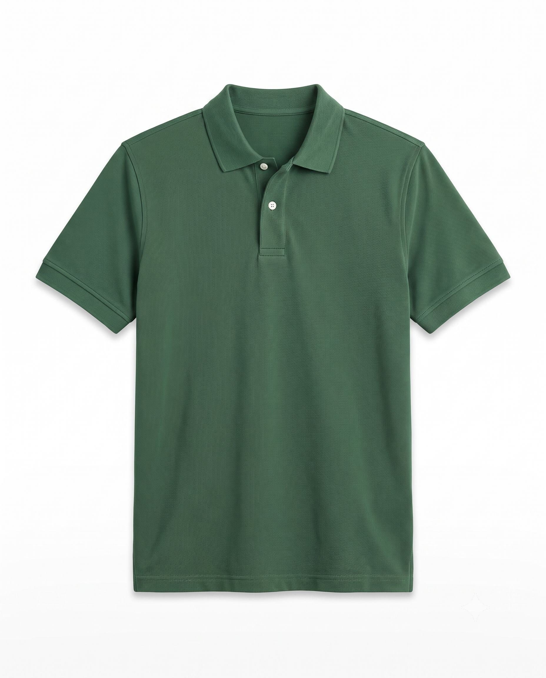 Men’s olive textured piqué polo shirt with a regular fit by TREE