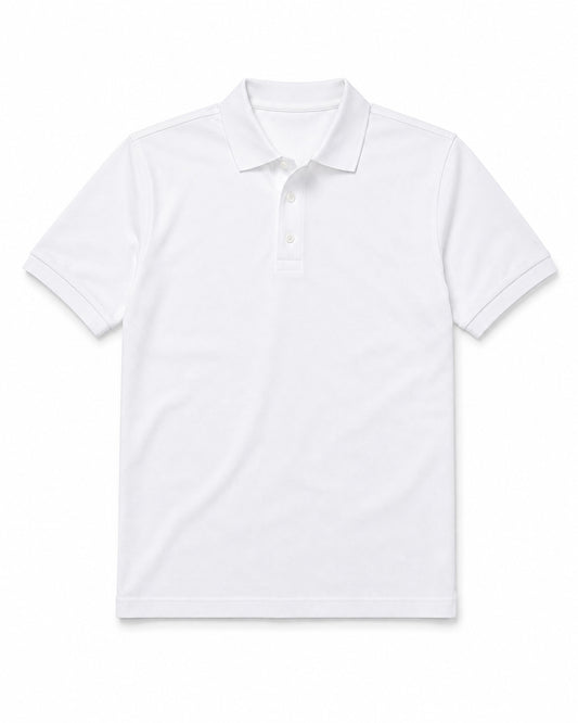 Men’s White Piqué Polo Shirt – Regular Fit
