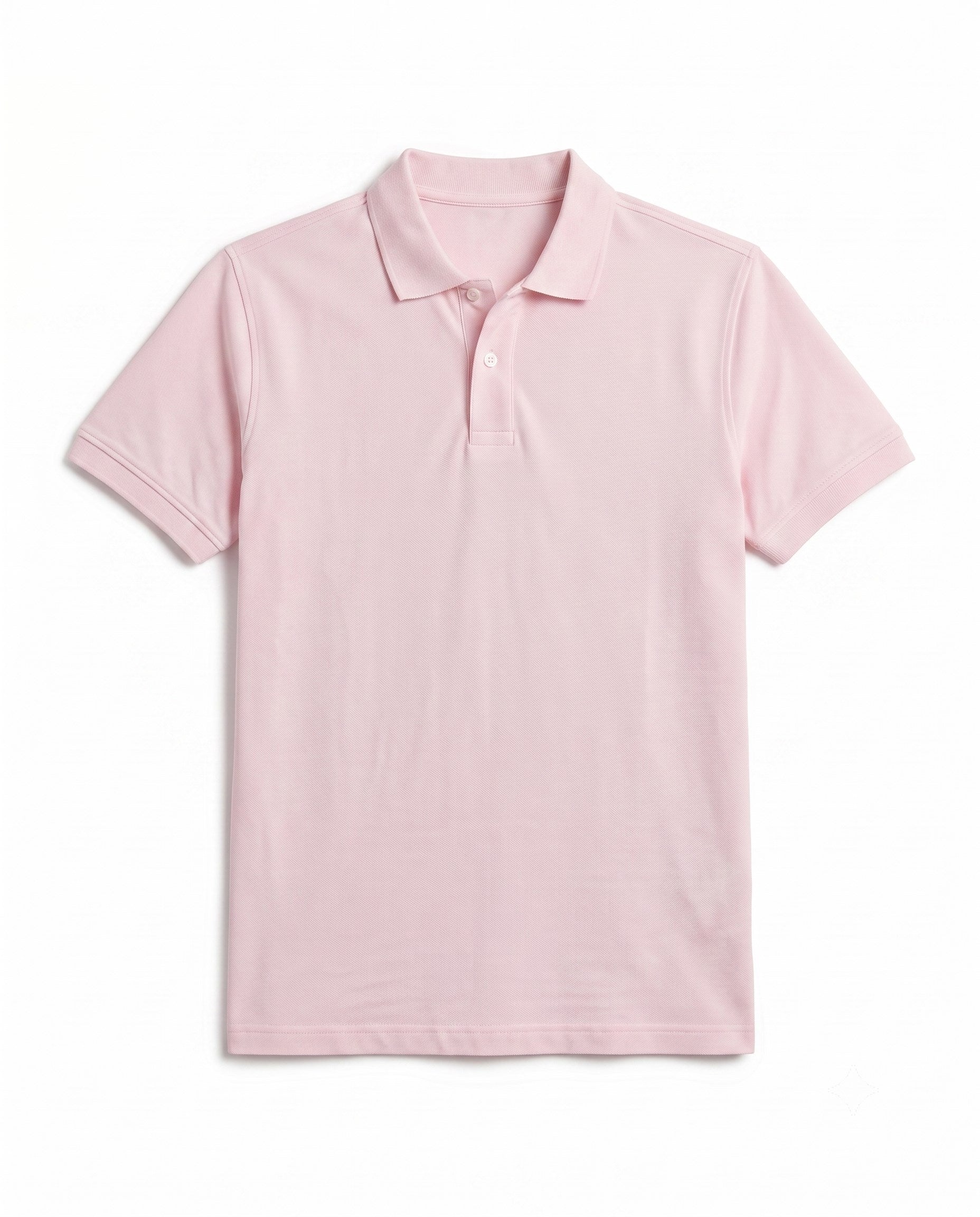 Men’s light pink solid piqué polo shirt with a regular fit by TREE