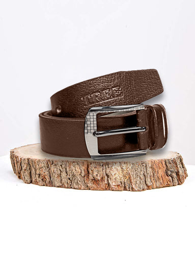 Men's leather belt 4 cm - Brown