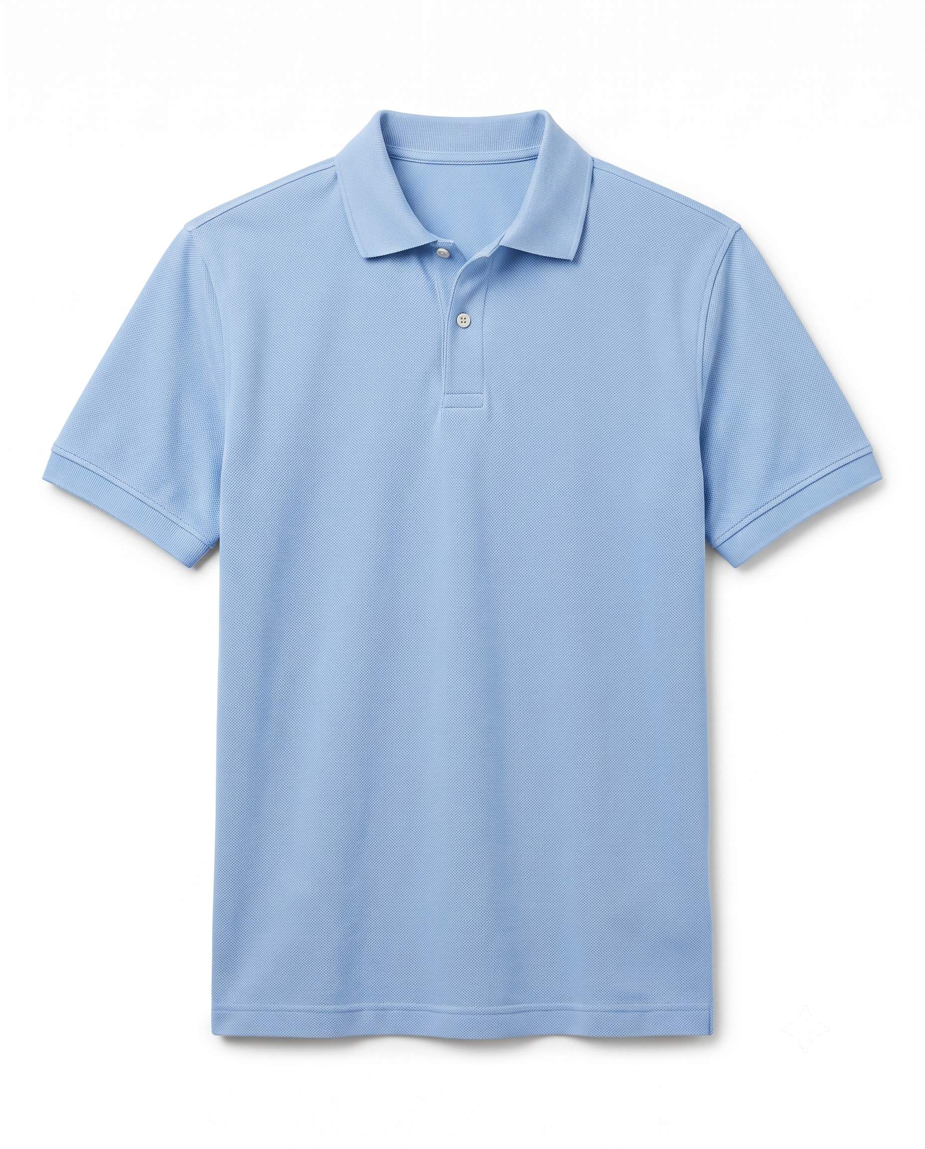 Men’s light blue textured piqué polo shirt with a regular fit by TREE