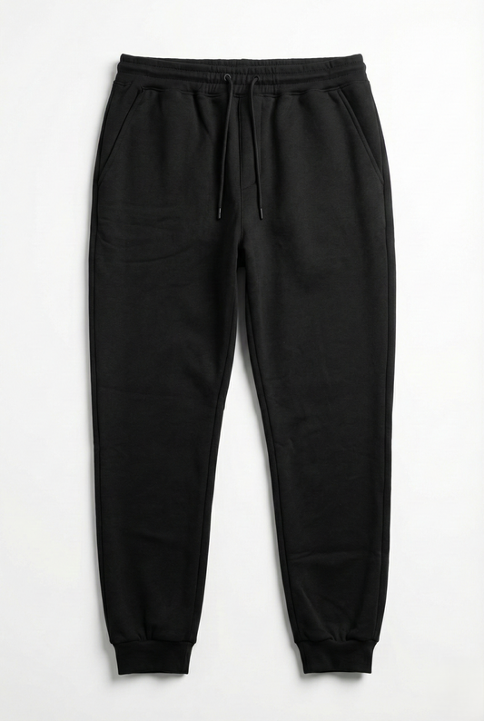Milton Heavy lined Basic Sweatpants Big Size - Black