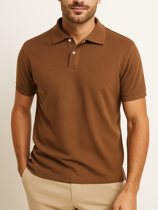 Men's Polo T-shirt - Brown