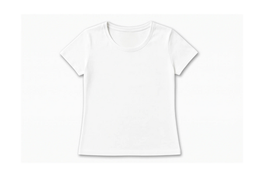 Women's basic off-white half-sleeve t-shirt made of stretch cotton blend from TREE