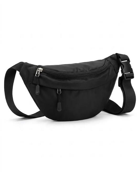 Unisex Waterproof Black Fanny Pack Waist Belt Bag
