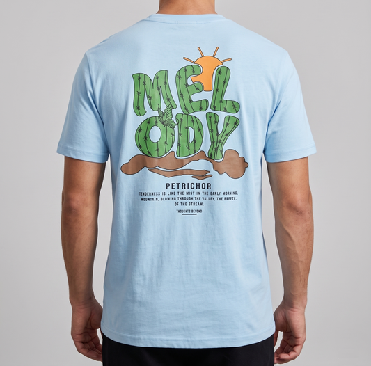 Men`s Printed T-Shirt – Light Blue