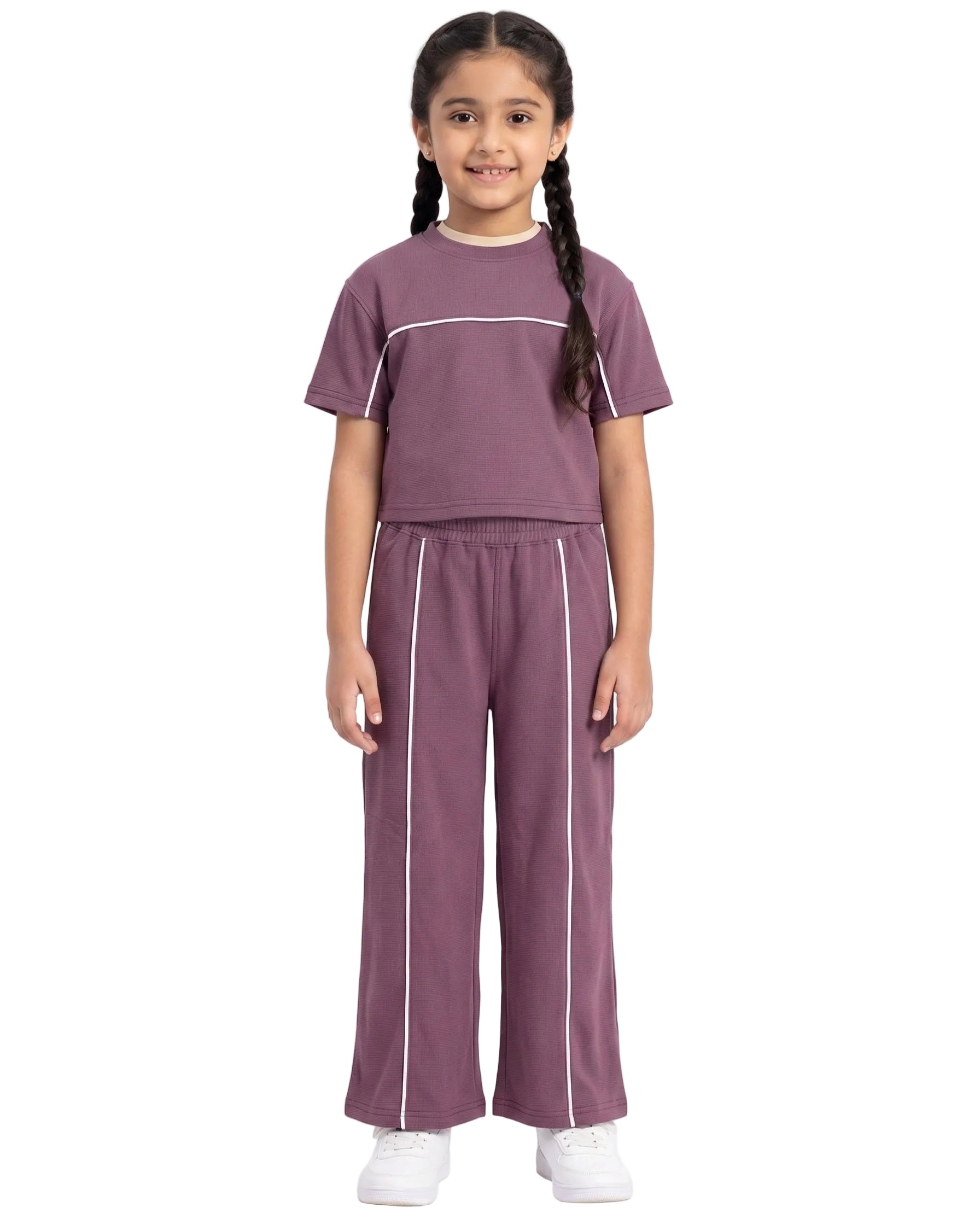 Girls' casual short sleeve t-shirt in mauve and pink by TREE