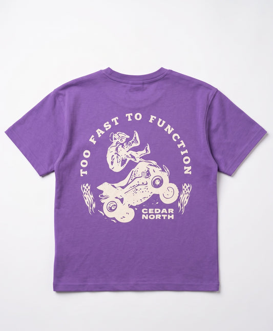 Boy`s Printed T-Shirt – Over Size-Short Sleeve- purple