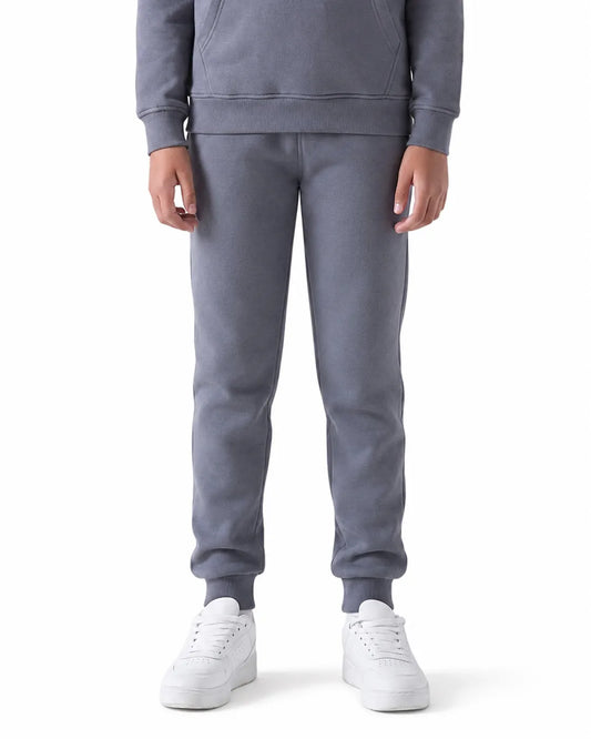 Girls' Dark Grey Milton Cotton Blend Pants – Relaxed Fit