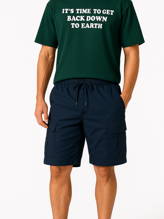 Men's Gabardine Short Baggy - Dark Blue